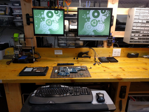 Bench with keyboard tray