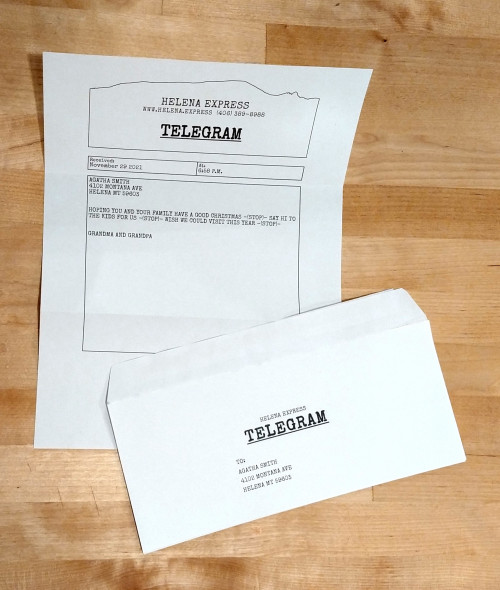 sample telegram with envelope